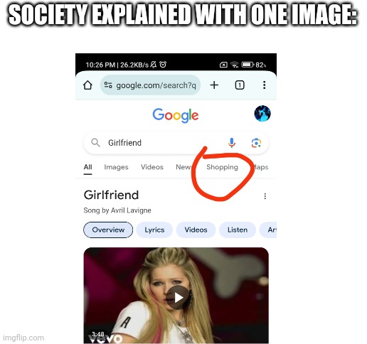 Blank White Template | SOCIETY EXPLAINED WITH ONE IMAGE: | image tagged in blank white template | made w/ Imgflip meme maker