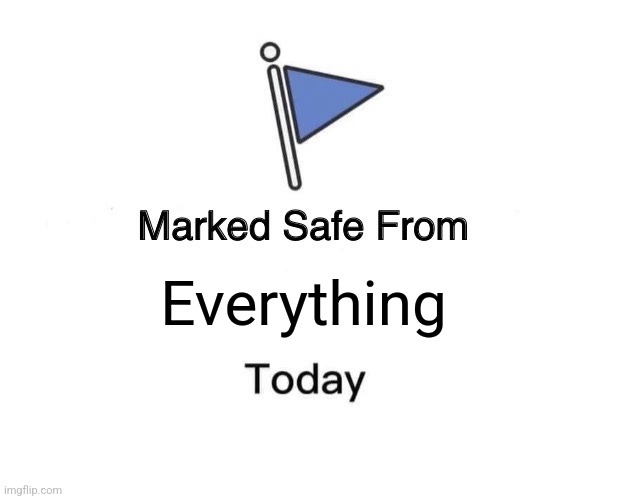 Marked Safe From Meme | Everything | image tagged in memes,marked safe from | made w/ Imgflip meme maker