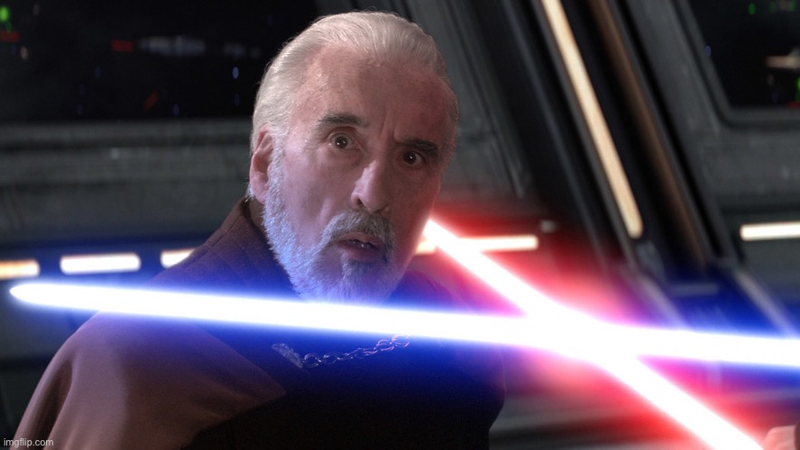 dooku death meme | image tagged in dooku death meme | made w/ Imgflip meme maker