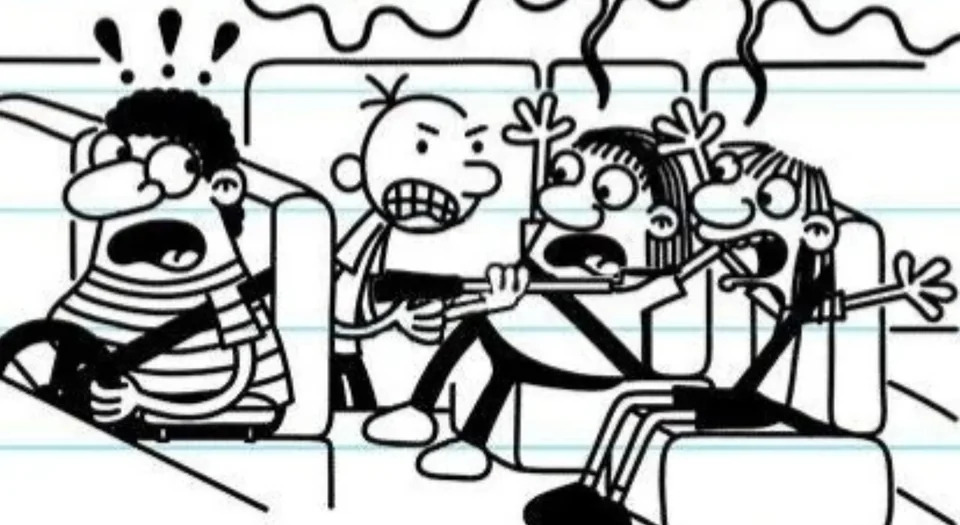 High Quality greg heffley holding a gun to a family of three Blank Meme Template