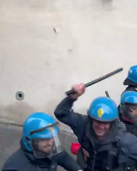 Italian cops beating students Blank Meme Template