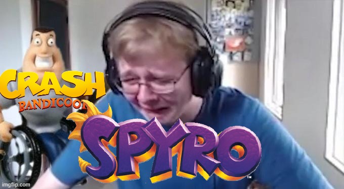 How it feels to be a Spyro fan(When crash gets more games than spyro) | image tagged in callmecarson crying next to joe swanson,spyro,crash bandicoot,activision | made w/ Imgflip meme maker
