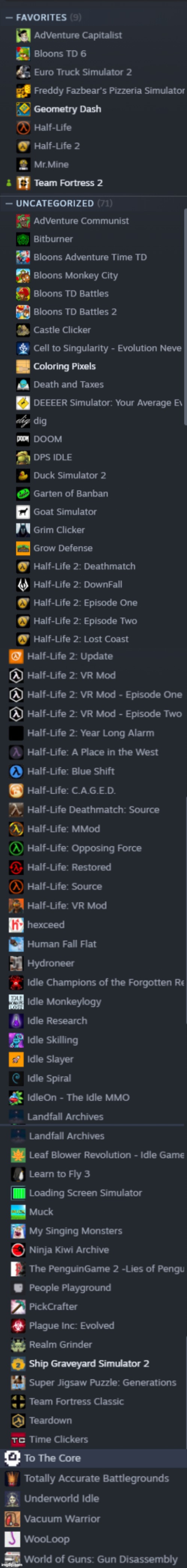 steam library reveal | made w/ Imgflip meme maker