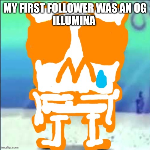 Zad SponchGoob | MY FIRST FOLLOWER WAS AN OG
ILLUMINA | image tagged in zad sponchgoob | made w/ Imgflip meme maker