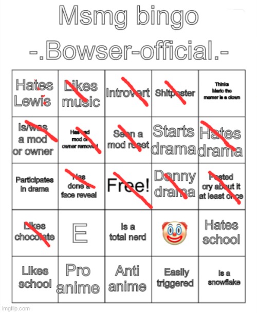 Msmg bingo. -.Bowser-official.- version | image tagged in msmg bingo - bowser-official - version | made w/ Imgflip meme maker