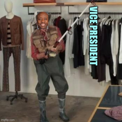 State Farm Tim - will the big one get away? | VICE PRESIDENT | image tagged in state farm fisherman,memes,tim scott | made w/ Imgflip meme maker