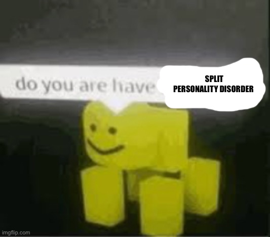 do you are have stupid | SPLIT PERSONALITY DISORDER | image tagged in do you are have stupid | made w/ Imgflip meme maker