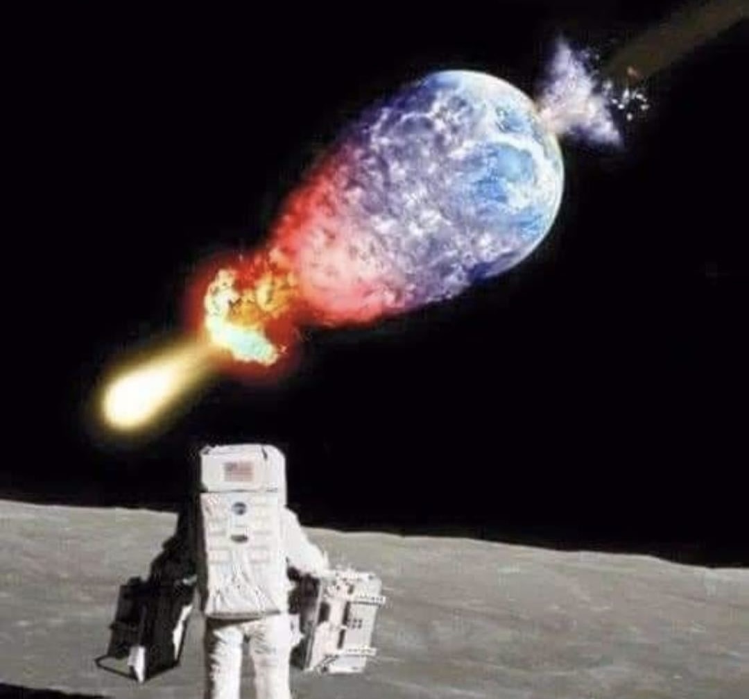 High Quality Astronaut exploding earth Blank Meme Template