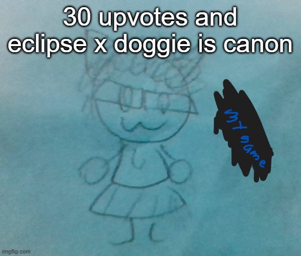 idk | 30 upvotes and eclipse x doggie is canon | image tagged in bda neko arc | made w/ Imgflip meme maker