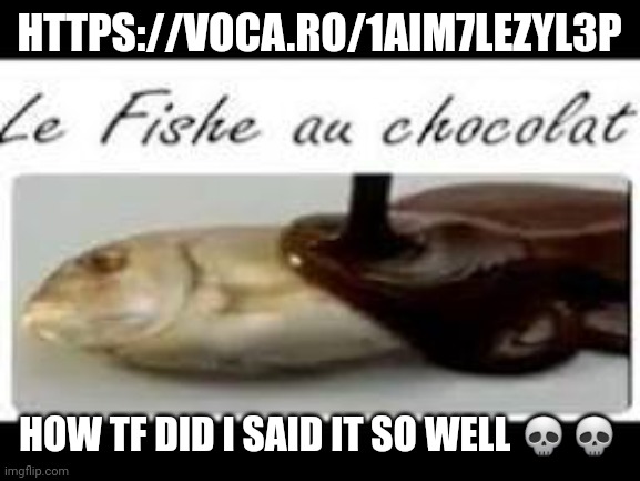 I tried | HTTPS://VOCA.RO/1AIM7LEZYL3P; HOW TF DID I SAID IT SO WELL 💀💀 | image tagged in riplor says https //voca ro/1ey4qtt7gymj | made w/ Imgflip meme maker