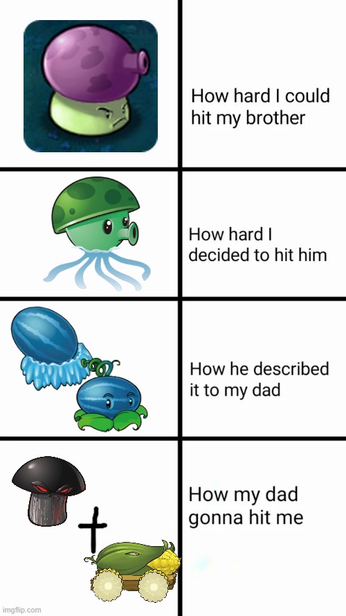 WHY DIS IS TURE?????????????????? | image tagged in how hard i could hit my brother,pvz | made w/ Imgflip meme maker