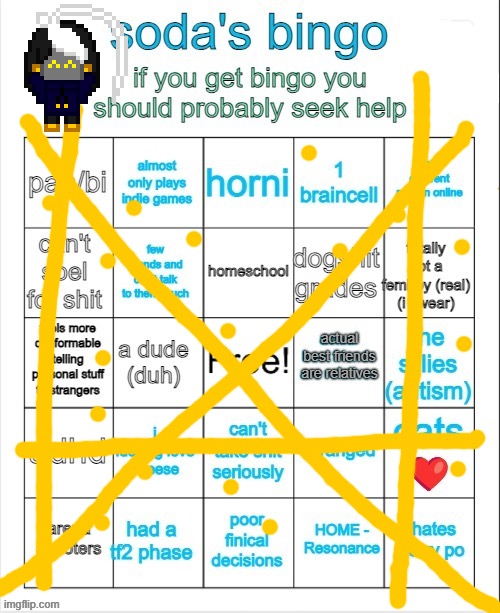 I should seek extra help | image tagged in soda's bingo | made w/ Imgflip meme maker