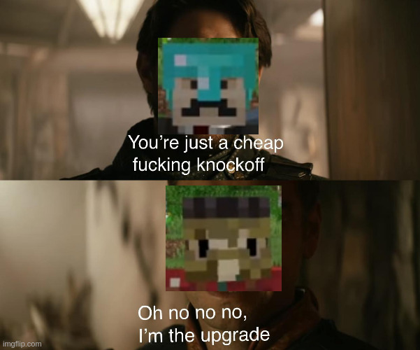 hermitcraft | image tagged in you're just a cheap knockoff,hermitcraft | made w/ Imgflip meme maker