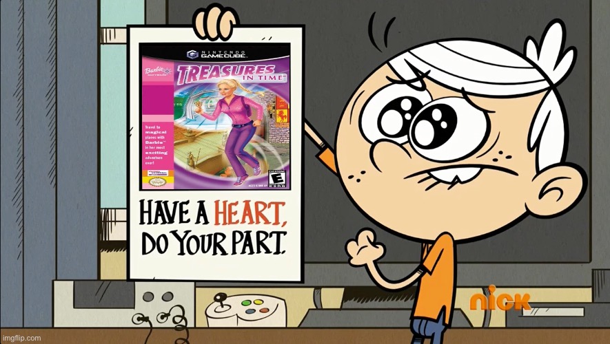 Lincoln Wants to Save Barbie: Treasures in Time | image tagged in nintendo,deviantart,meme,barbie,the loud house,video game | made w/ Imgflip meme maker