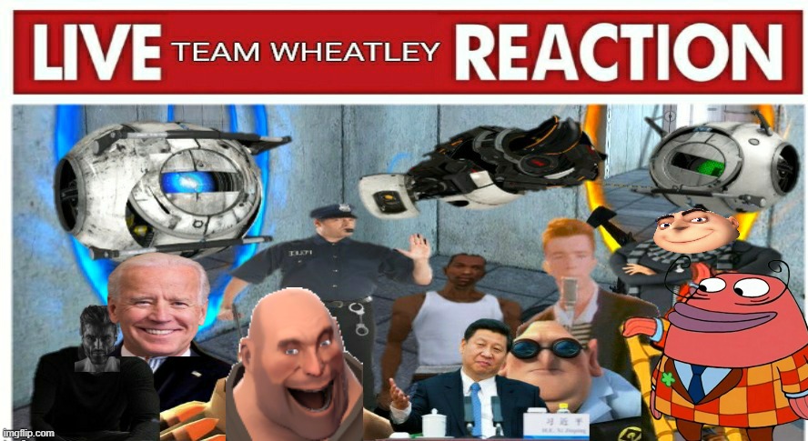 Live Team Wheatley Reaction | image tagged in live team wheatley reaction | made w/ Imgflip meme maker