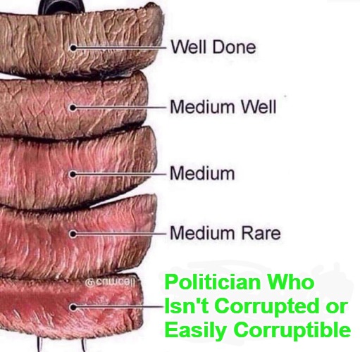 Escalating Rarity | Politician Who 
Isn't Corrupted or 
Easily Corruptible | image tagged in really rare,politicians,government,corruption,occupied america,clown world | made w/ Imgflip meme maker