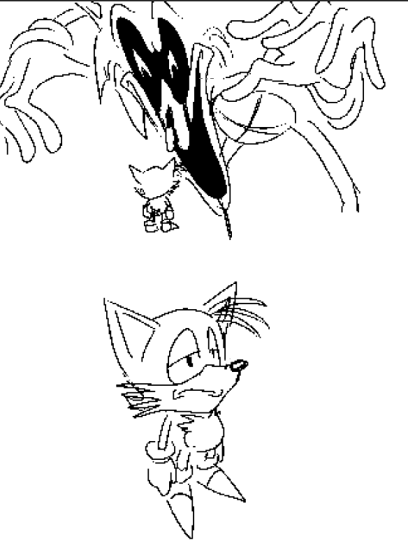 High Quality Lord X Jumpscares Tails Blank Meme Template