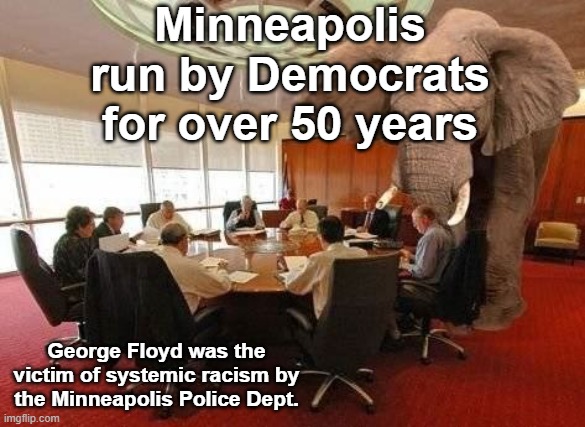 Minneapolis run by Democrats for over 50 years George Floyd was the victim of systemic racism by the Minneapolis Police Dept. | made w/ Imgflip meme maker