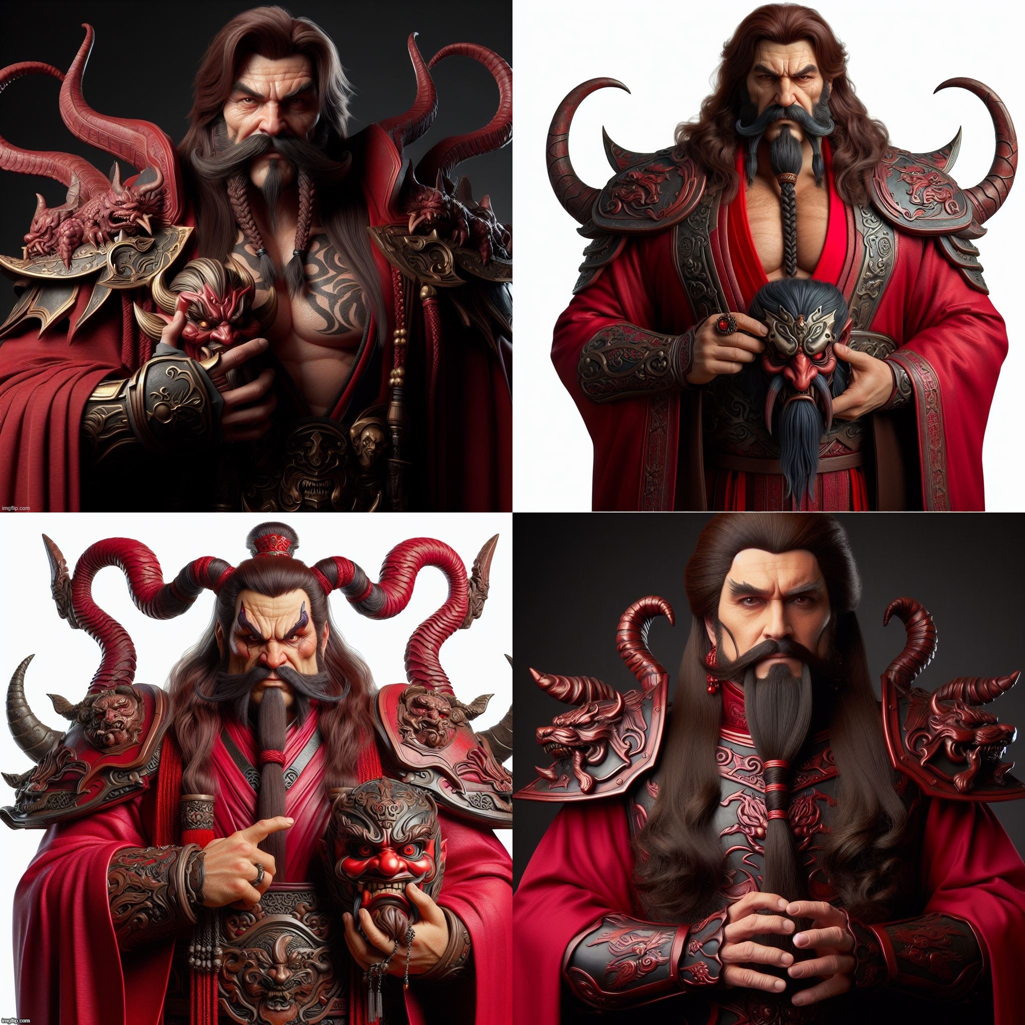 Ai gen Concept- Evil Warlord Dictator. Southern Gothic Chinese/Roman Emperor, Oni Mask. Insp: Eggman, Praxis, Vlad Tepes. | image tagged in ai generated,villain,vlad the impaler,chinese,roman,dictator | made w/ Imgflip meme maker