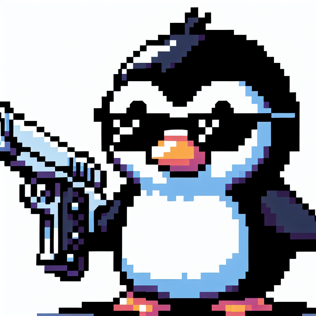 penguin with a gun Blank Meme Template