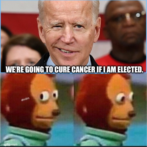 Joe Biden cures cancer | WE’RE GOING TO CURE CANCER IF I AM ELECTED. | image tagged in joe biden cures cancer | made w/ Imgflip meme maker