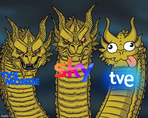 We have tv5mondeplus and blocco 181 on tap action flix now | image tagged in three-headed dragon | made w/ Imgflip meme maker