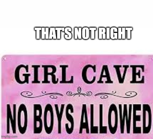 meme by Brad girl cave no boys allowed gaming | THAT'S NOT RIGHT | image tagged in gaming,funny,pc gaming,video games,computer games,humor | made w/ Imgflip meme maker