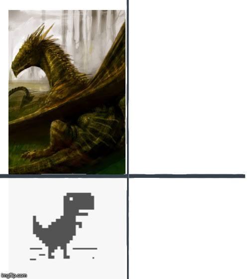 High Quality Dinosaur HD vs google Blank Meme Template