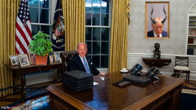 President Biden hard at work | image tagged in president biden,oval office,hard at work,commander in chief biden,leader of the usa,build back better | made w/ Imgflip meme maker