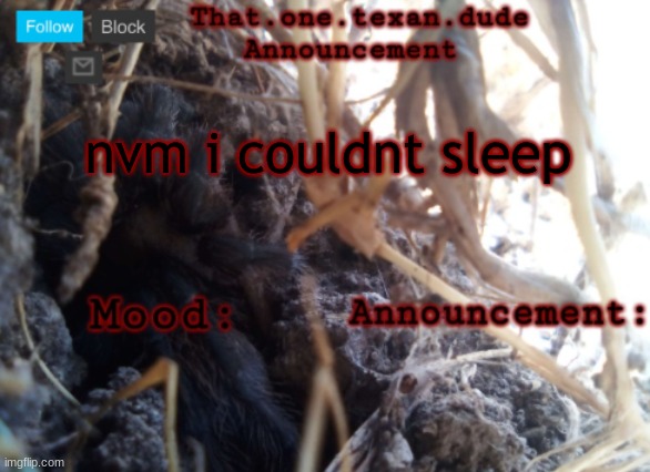 insomnia won | nvm i couldnt sleep | image tagged in the that one texan dude announcement template | made w/ Imgflip meme maker