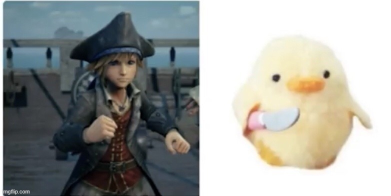 No difference | image tagged in kingdom hearts,knife duck | made w/ Imgflip meme maker