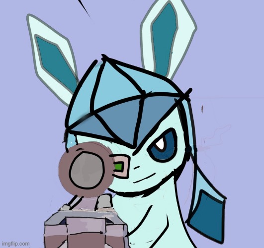 glaceon gun | image tagged in glaceon | made w/ Imgflip meme maker