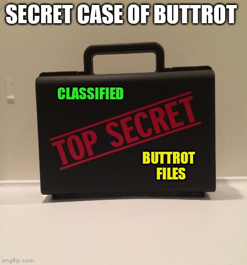Secret Case Of Buttrot | SECRET CASE OF BUTTROT; CLASSIFIED; BUTTROT
                                    FILES | image tagged in funny memes | made w/ Imgflip meme maker