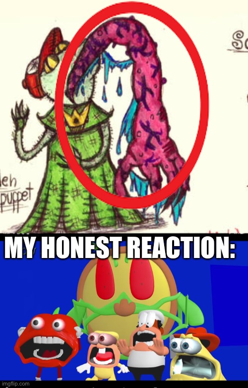 MY HONEST REACTION: | image tagged in pizza tower screaming,hidden arm,cursed,cursed image,monster | made w/ Imgflip meme maker