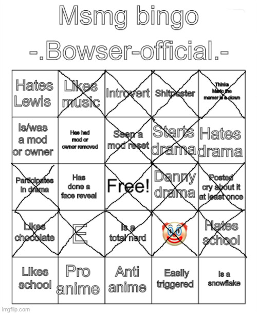 Msmg bingo. -.Bowser-official.- version | image tagged in msmg bingo - bowser-official - version | made w/ Imgflip meme maker