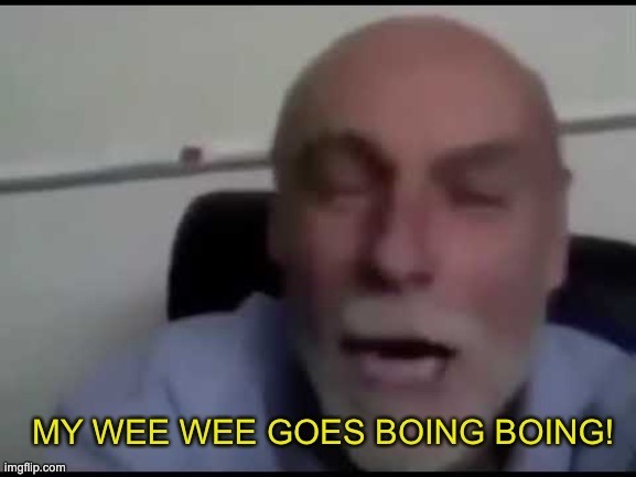 My wee wee goes Boing boing! | image tagged in my wee wee goes boing boing | made w/ Imgflip meme maker
