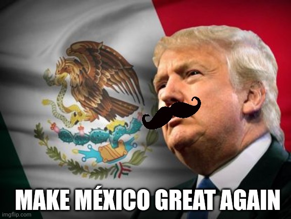 In an alternate universe | MAKE MÉXICO GREAT AGAIN | image tagged in donald trompeta | made w/ Imgflip meme maker