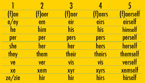 pronoun list Blank Meme Template