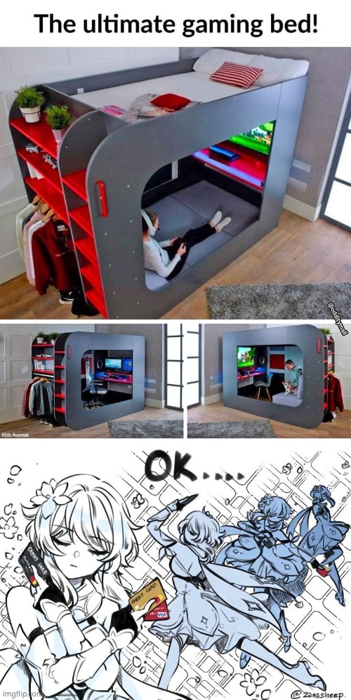 Best Bed for Gamer. | image tagged in funny,gamer,bed | made w/ Imgflip meme maker