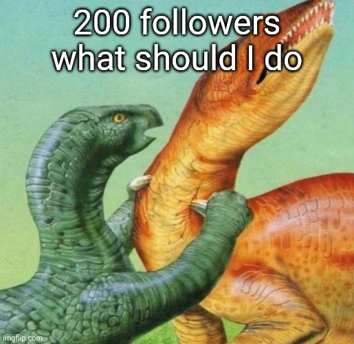 Just gonna assume I'll even get that many | 200 followers what should I do | image tagged in stab stab | made w/ Imgflip meme maker