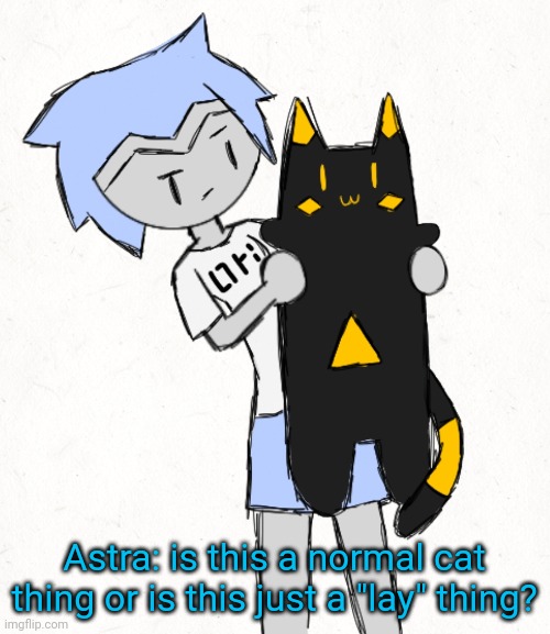 He went from chonk to lonk | Astra: is this a normal cat thing or is this just a "lay" thing? | made w/ Imgflip meme maker