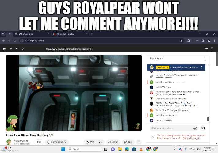 WHY ROYALPEAR, WHY | GUYS ROYALPEAR WONT LET ME COMMENT ANYMORE!!!! | image tagged in royalpear,why,sad,youtube | made w/ Imgflip meme maker