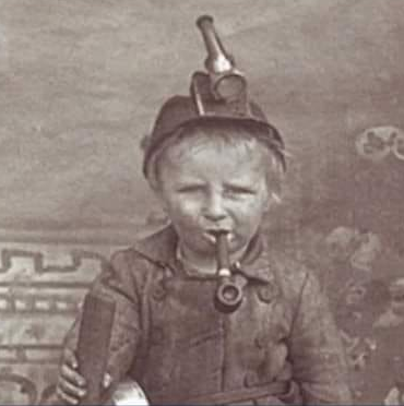 High Quality kid smoking 1920s coal miner Blank Meme Template