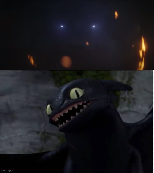Toothless scared of Shimo | image tagged in meme,fun | made w/ Imgflip meme maker