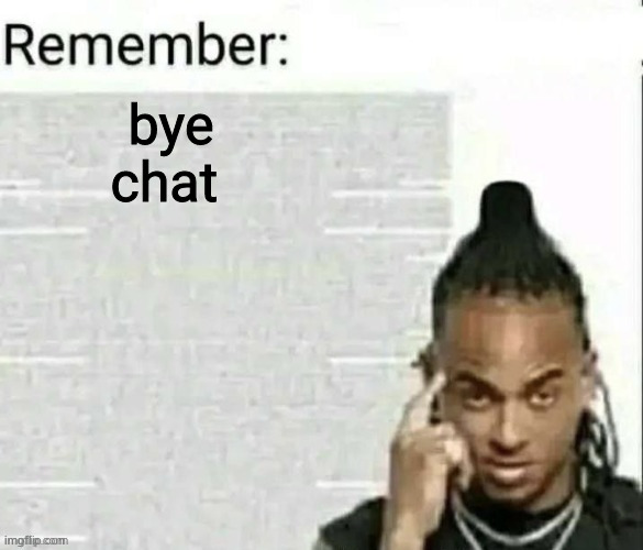 Remember | bye chat | image tagged in remember | made w/ Imgflip meme maker