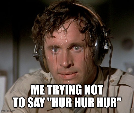 Sweating on commute after jiu-jitsu | ME TRYING NOT TO SAY "HUR HUR HUR" | image tagged in sweating on commute after jiu-jitsu | made w/ Imgflip meme maker
