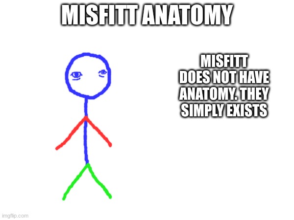 Misfitt Anatomy | MISFITT ANATOMY; MISFITT DOES NOT HAVE ANATOMY. THEY SIMPLY EXISTS | made w/ Imgflip meme maker