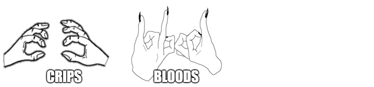 Crips, Bloods, X Blank Meme Template