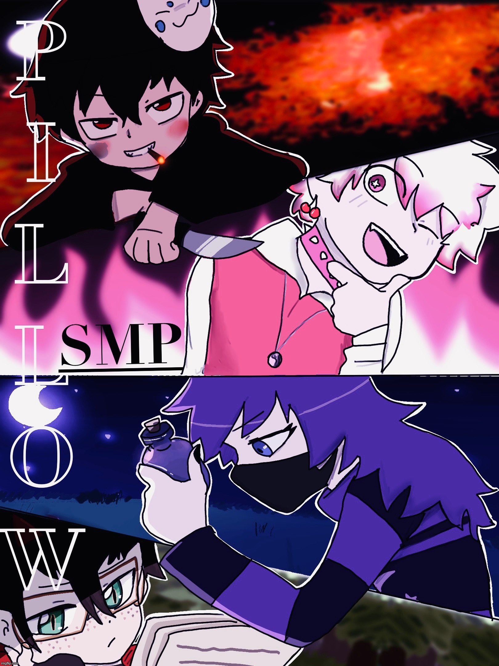 枕元SMP. | image tagged in pillowsmp,poster,anime | made w/ Imgflip meme maker