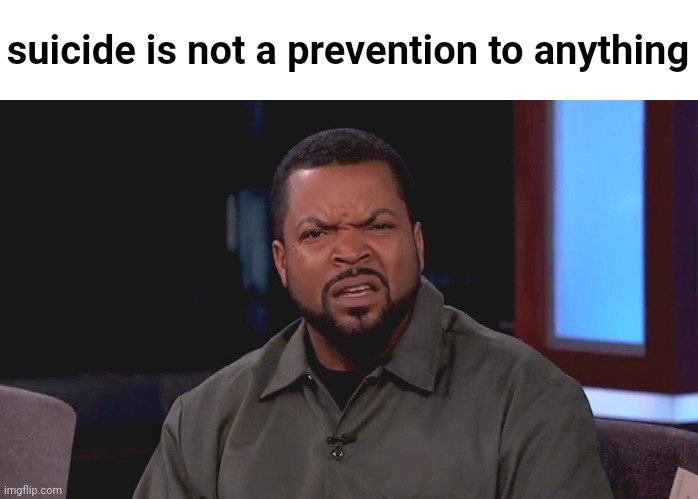 Really? Ice Cube | suicide is not a prevention to anything | image tagged in really ice cube | made w/ Imgflip meme maker
